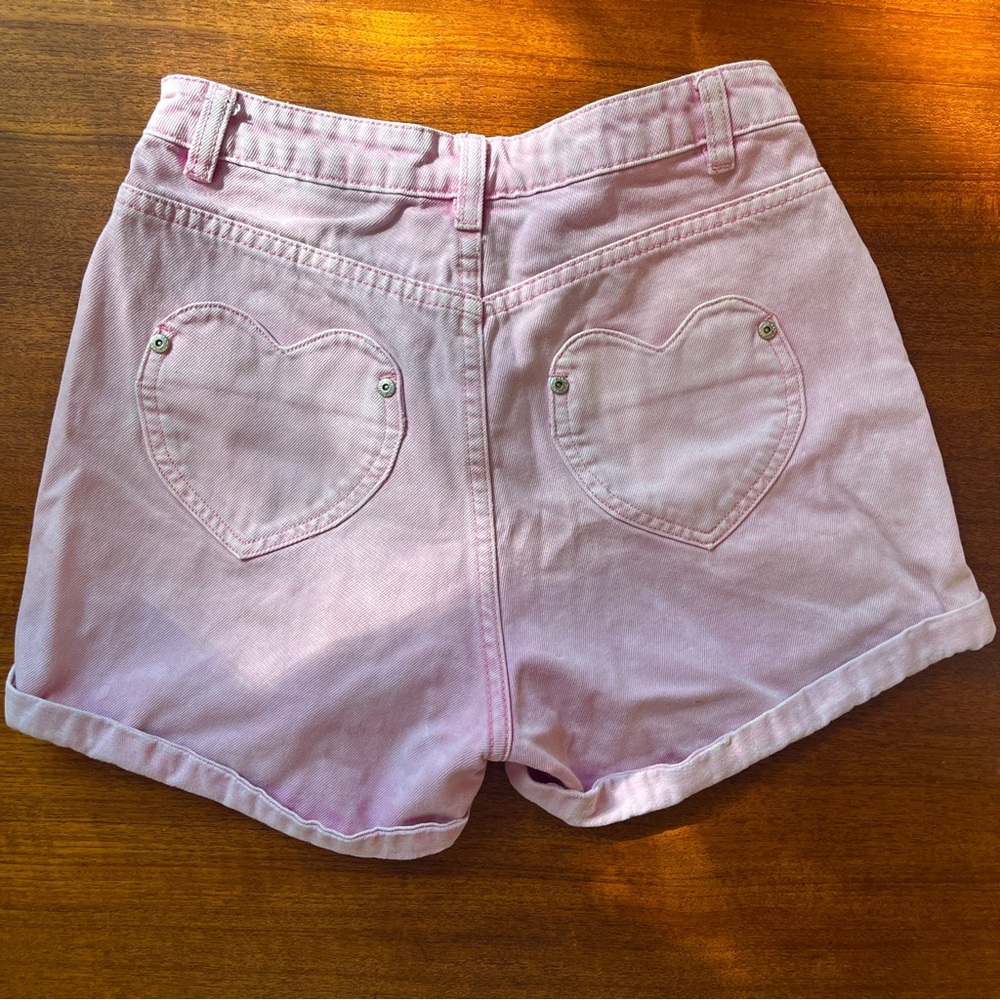 Lazy Oaf I Heart Pink mom shorts W24.